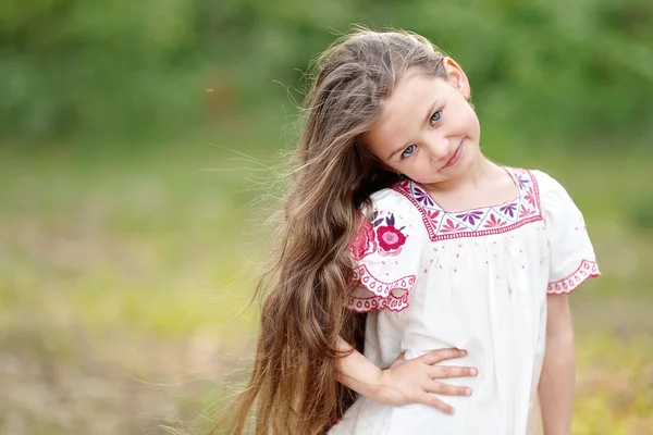 Portrait of a beautiful fashion little girl — Stock Photo, Image