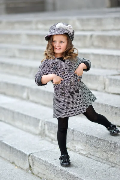 Portrait of a beautiful fashion little girl — Stock Photo, Image