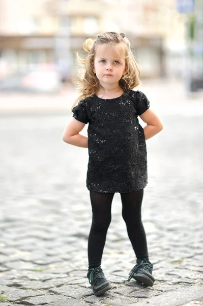 Portrait of a beautiful fashion little girl — Stock Photo, Image