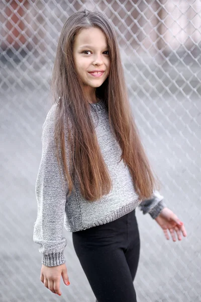 Portrait of a beautiful fashion little girl — Stock Photo, Image