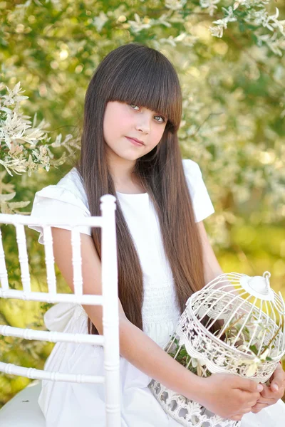 Portrait of a beautiful fashion little girl — Stock Photo, Image