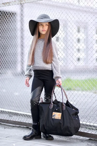 Portrait of a beautiful fashion little girl — Stock Photo, Image