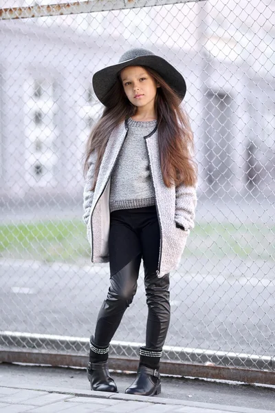 Portrait of a beautiful fashion little girl — Stock Photo, Image