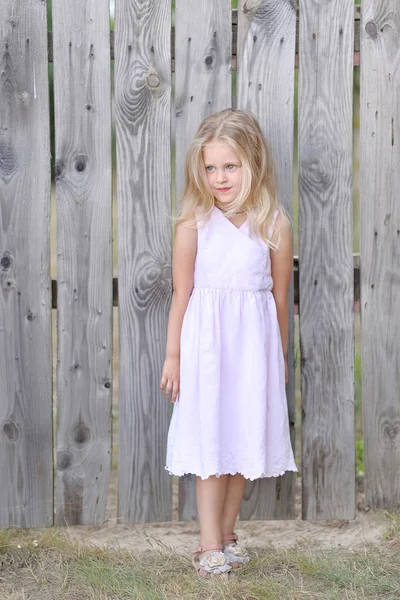 Portrait of little girl outdoors in summer — Stock Photo, Image