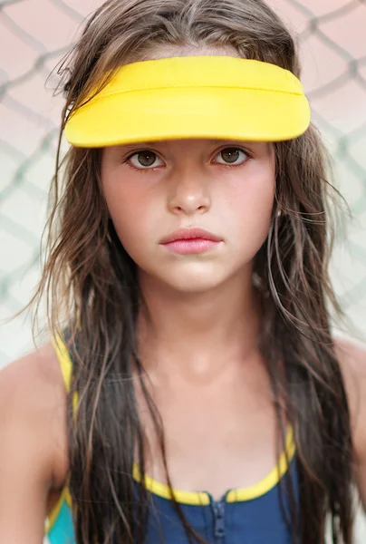 Portrait of little girl outdoors in summer — Stock Photo, Image