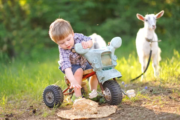 Portrait of a boy in the summer outdoors — Stock Photo, Image