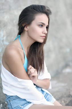 güzel genç manken, seksi kız portresi