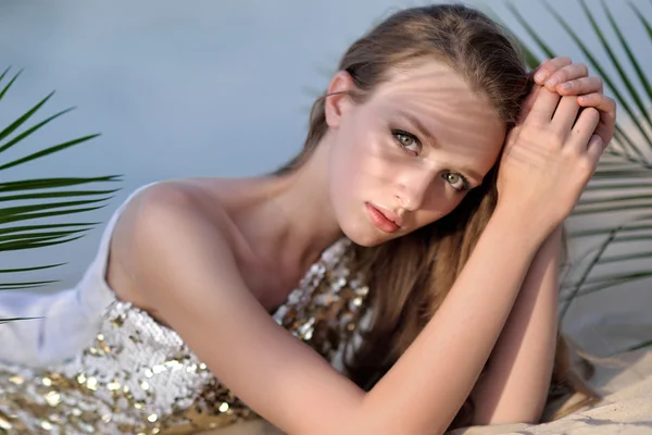 Portret piękne Młoda modelka, sexy dziewczyna — Zdjęcie stockowe