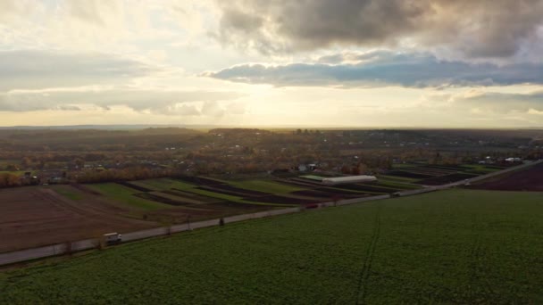 Survoler un champ vert vide — Video