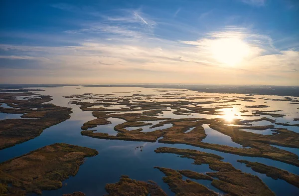 Irresistibili Inondazioni Sul Fiume Samara Sul Dnieper Ucraina Sera Calda — Foto Stock