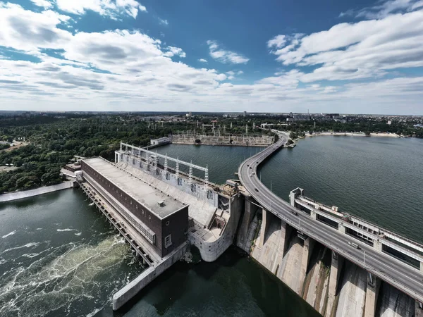 Största Vattenkraftverket Vid Floden Dnepr Zaporozhye — Stockfoto