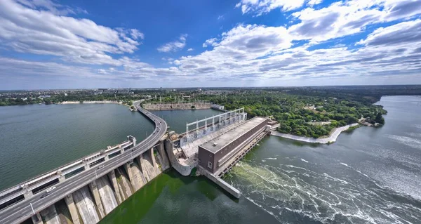 Più Grande Centrale Idroelettrica Sul Fiume Dnieper Zaporozhye — Foto Stock