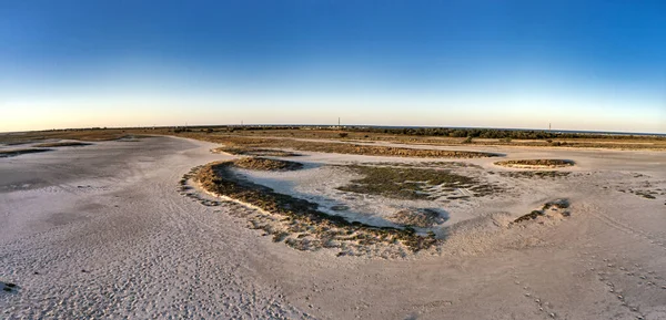 Sandiger Sumpf Der Nähe Eines Schönen Sees Draufsicht Drohnen Kamera — Stockfoto