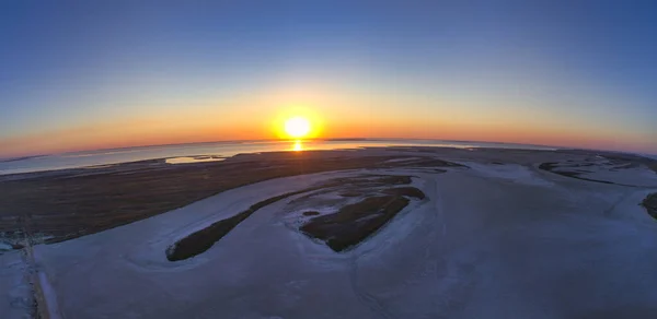 Ilhas Incomuns Lago Brilhante Vista Superior Câmera Drone — Fotografia de Stock