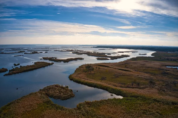 Vista Dall Alto Della Bellissima Samarskie Plavni Sul Dnieper Con — Foto Stock