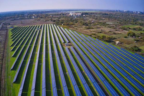 Enorme Usina Energia Solar Para Usar Energia Solar Campo Verde — Fotografia de Stock