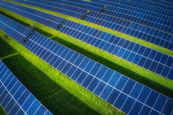 Enorme Usina Energia Solar Para Usar Energia Solar Campo Verde — Fotografia de Stock