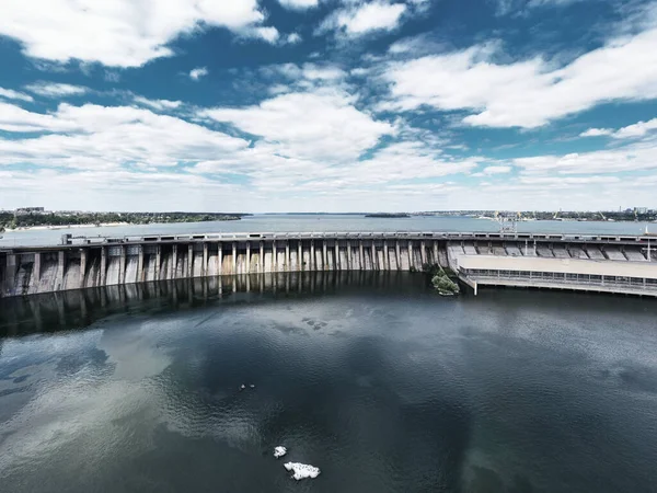 Största Vattenkraftverket Vid Floden Dnepr Zaporozhye — Stockfoto