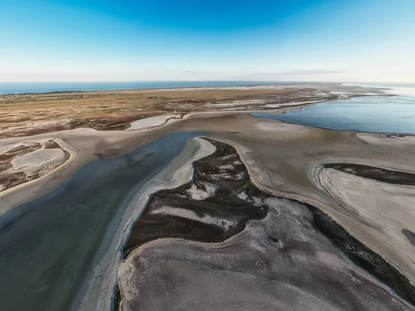 Ilhas Incomuns Lago Brilhante Vista Superior Câmera Drone — Fotografia de Stock