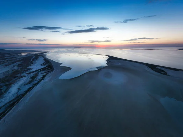 Ilhas Incomuns Lago Brilhante Vista Superior Câmera Drone — Fotografia de Stock