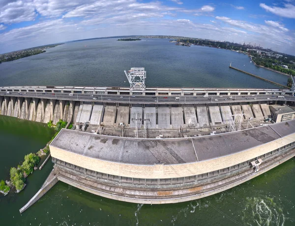 Största Vattenkraftverket Vid Floden Dnepr Zaporozhye — Stockfoto