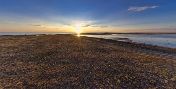 Ilhas Incomuns Lago Brilhante Vista Superior Câmera Drone — Fotografia de Stock