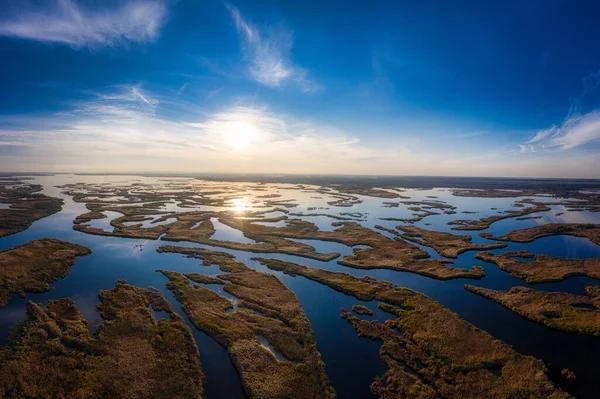 Irresistibili Inondazioni Sul Fiume Samara Sul Dnieper Ucraina Sera Calda — Foto Stock