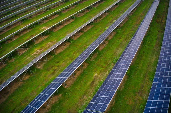 Enorme Usina Energia Solar Para Usar Energia Solar Campo Verde — Fotografia de Stock