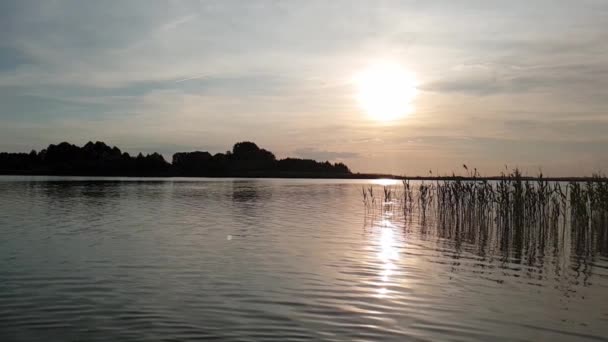 Закат над озерами Шацка — стоковое видео