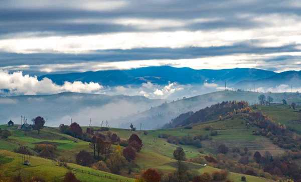 Unusually Beautiful Nature Carpathian Mountains Beautiful Hills Fantastic Sky Colorful — Stock Photo, Image