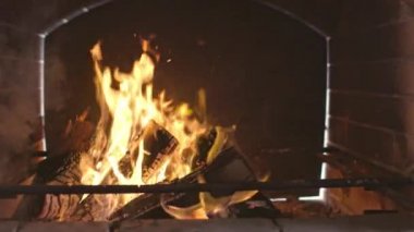 Alevli ve yanan odunları olan büyük bir Brezilyalı.