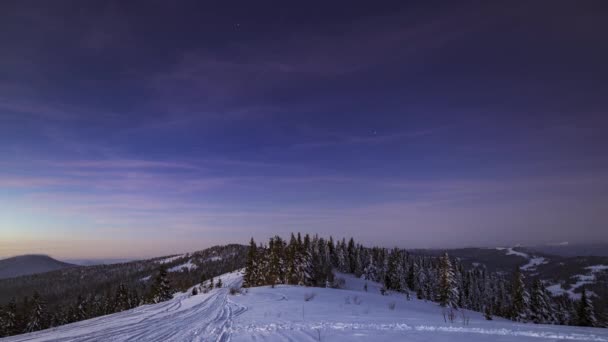 Bima Sakti cara waktu selang di Pegunungan Carpathian — Stok Video