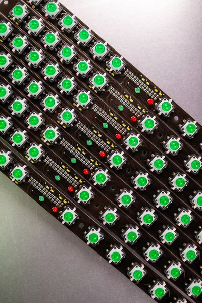 Panel of LED light indicators is in the production