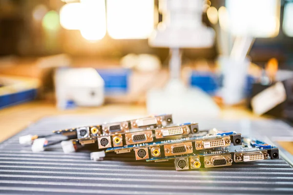 Close Groene Ingebedde Microschakelingen Worden Testplaat Gestapeld Verdere Productie Van — Stockfoto