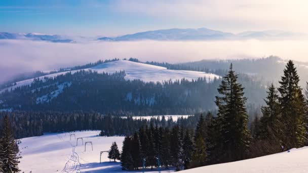 Aurora time lapse dans la montagne d'hiver — Video