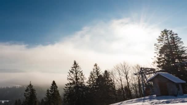 Časová prodleva Aurory v zimních horách — Stock video