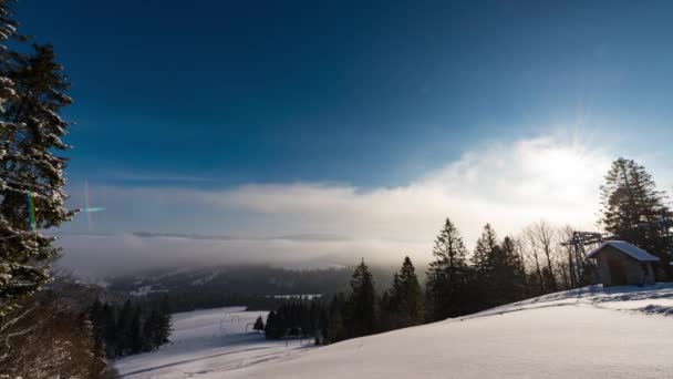 Aurora time lapse in de winter berg — Stockvideo