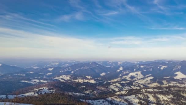 Pôr do sol montanha de inverno, timelapse vídeo — Vídeo de Stock