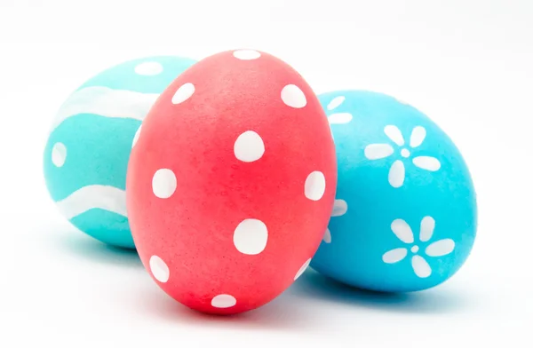 Three colorful handmade easter eggs — Stock Photo, Image