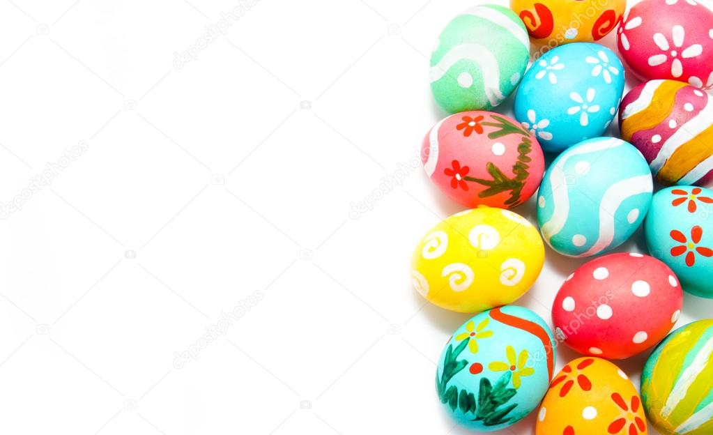 Perfect colorful handmade easter eggs 