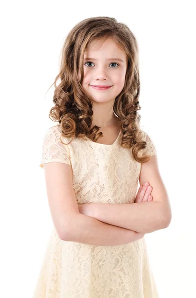 Portrait of adorable smiling  little girl isolated — Stock Photo, Image