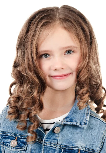 귀여운 웃는 어린 소녀의 초상화 — 스톡 사진