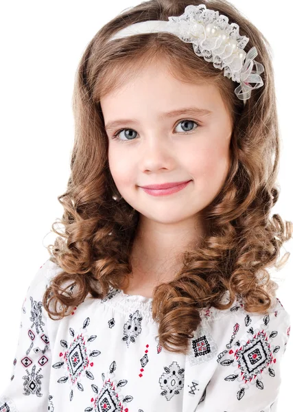 Πορτρέτο του αξιολάτρευτο χαμογελαστό κοριτσάκι — Φωτογραφία Αρχείου
