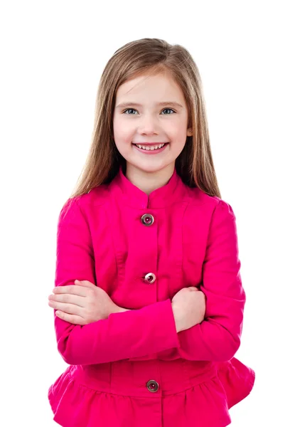 Adorable smiling little girl isolated — Stock Photo, Image