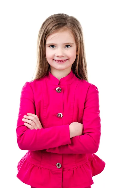 Adorable petite fille souriante isolée — Photo