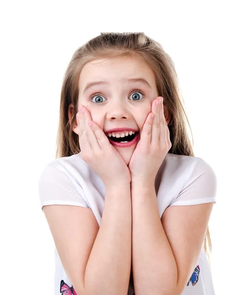 Porträt von entzückend überrascht kleines Mädchen lizenzfreie Stockbilder