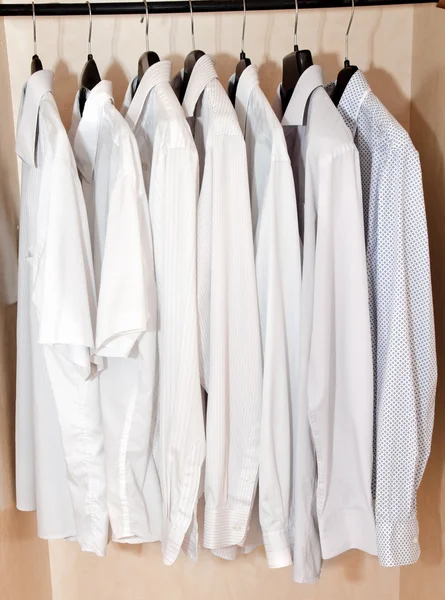 Men's shirts on hangers — Stock Photo, Image