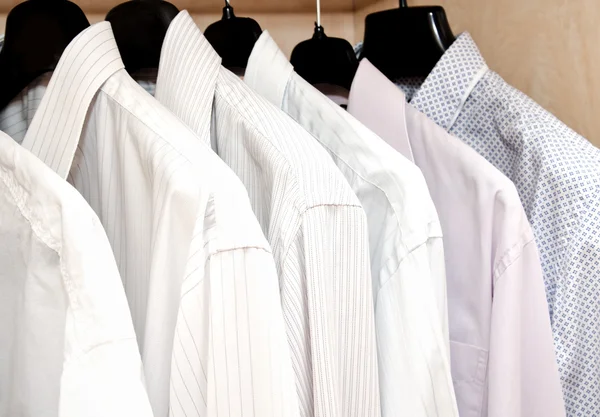 Men's shirts on hangers — Stock Photo, Image