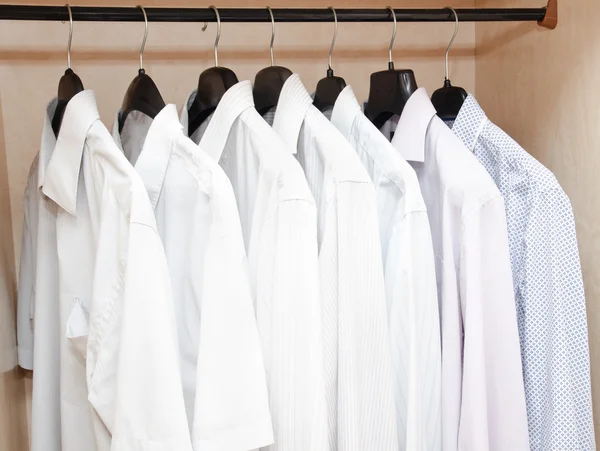 Men's shirts on hangers — Stock Photo, Image