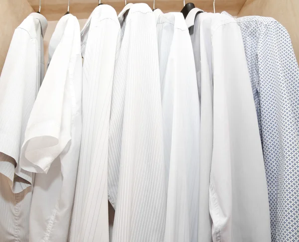 Men's shirts on hangers — Stock Photo, Image